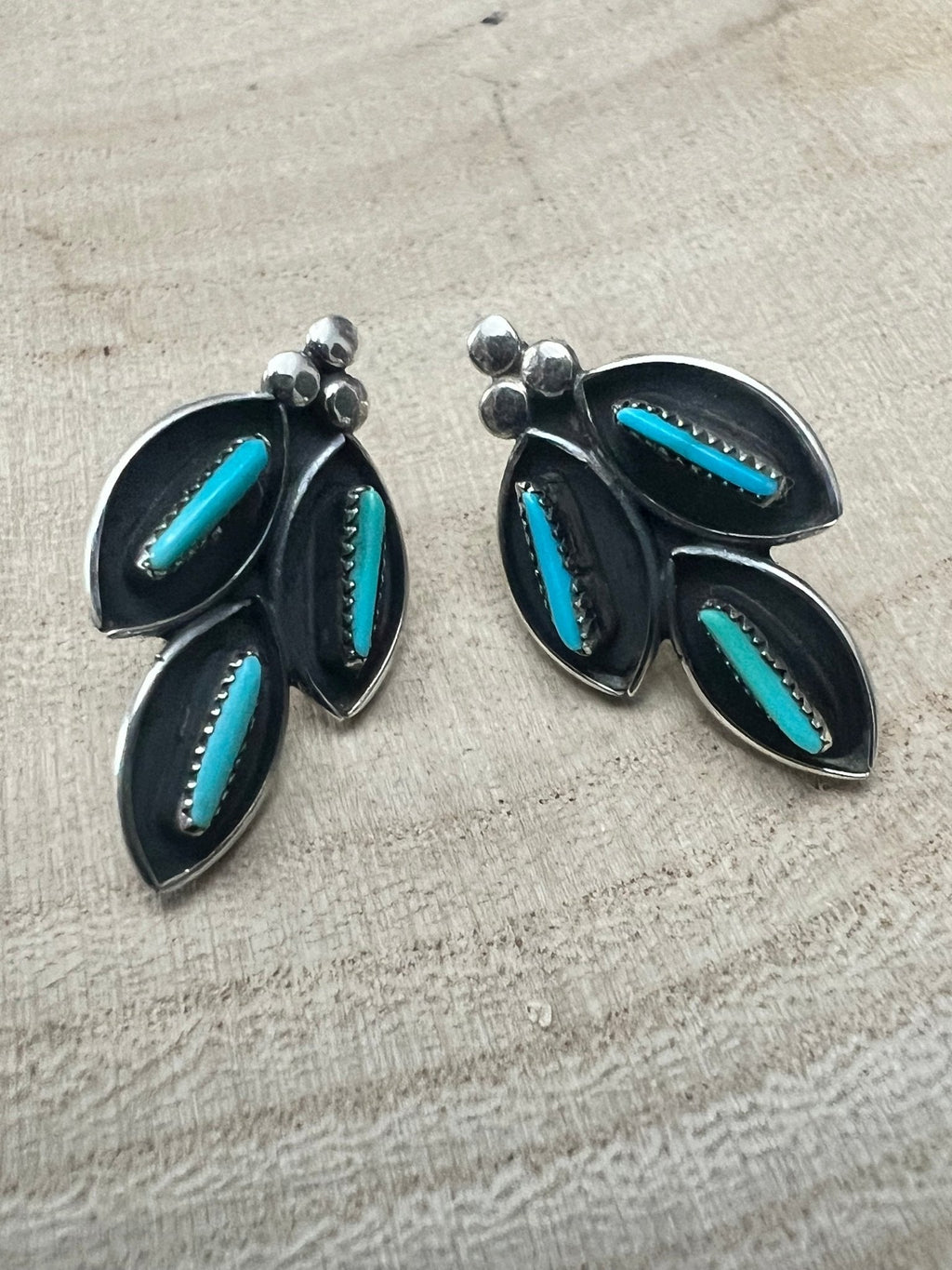 Fernando Othole Zuni Turquoise Sterling Silver Post Earrings - Rooted & Reckless Co.