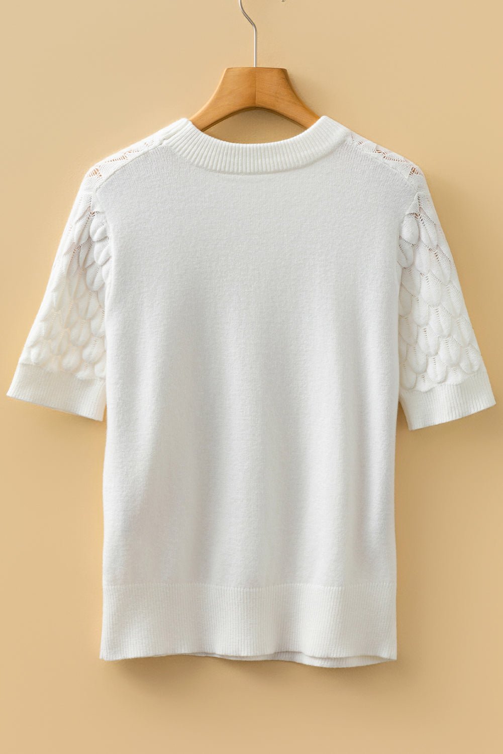 Fish Scale Textured Knit Short Sleeve Sweater - Rooted & Reckless Co.