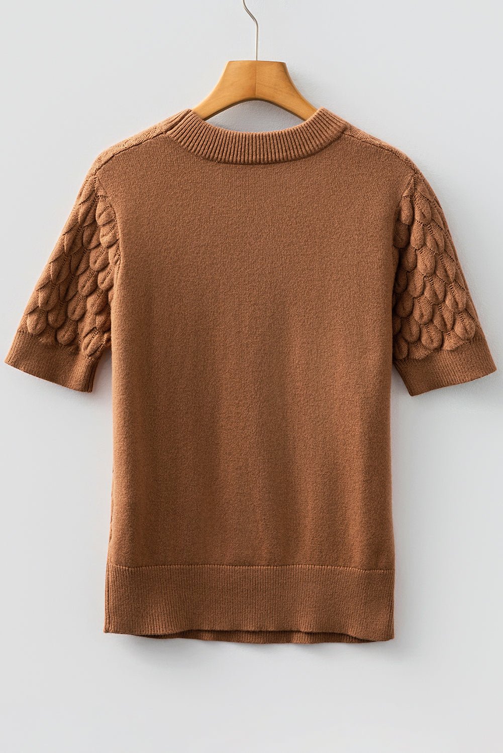 Fish Scale Textured Knit Short Sleeve Sweater - Rooted & Reckless Co.