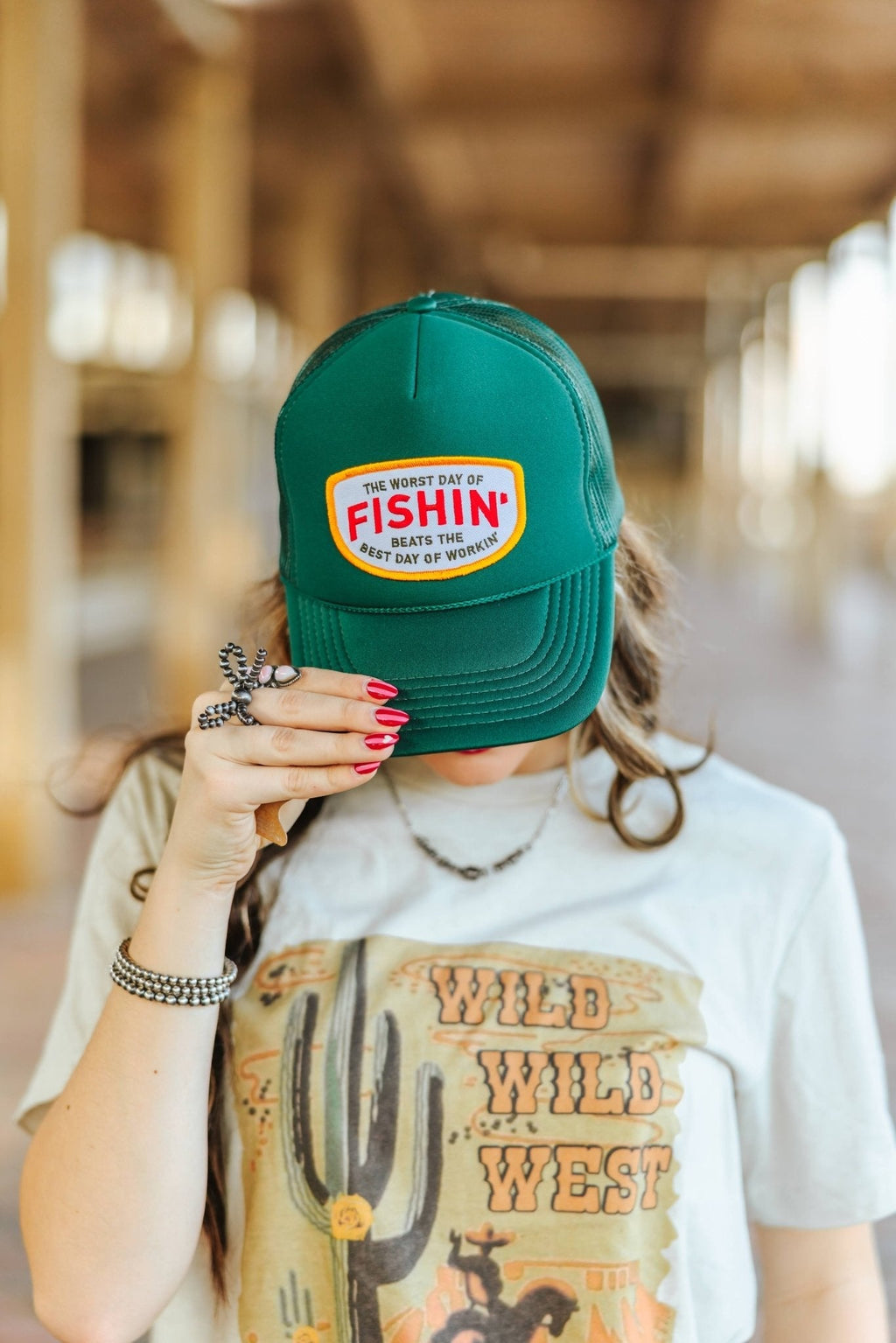 Fishin' Beats Workin' Patch Trucker Hat - Rooted & Reckless Co.
