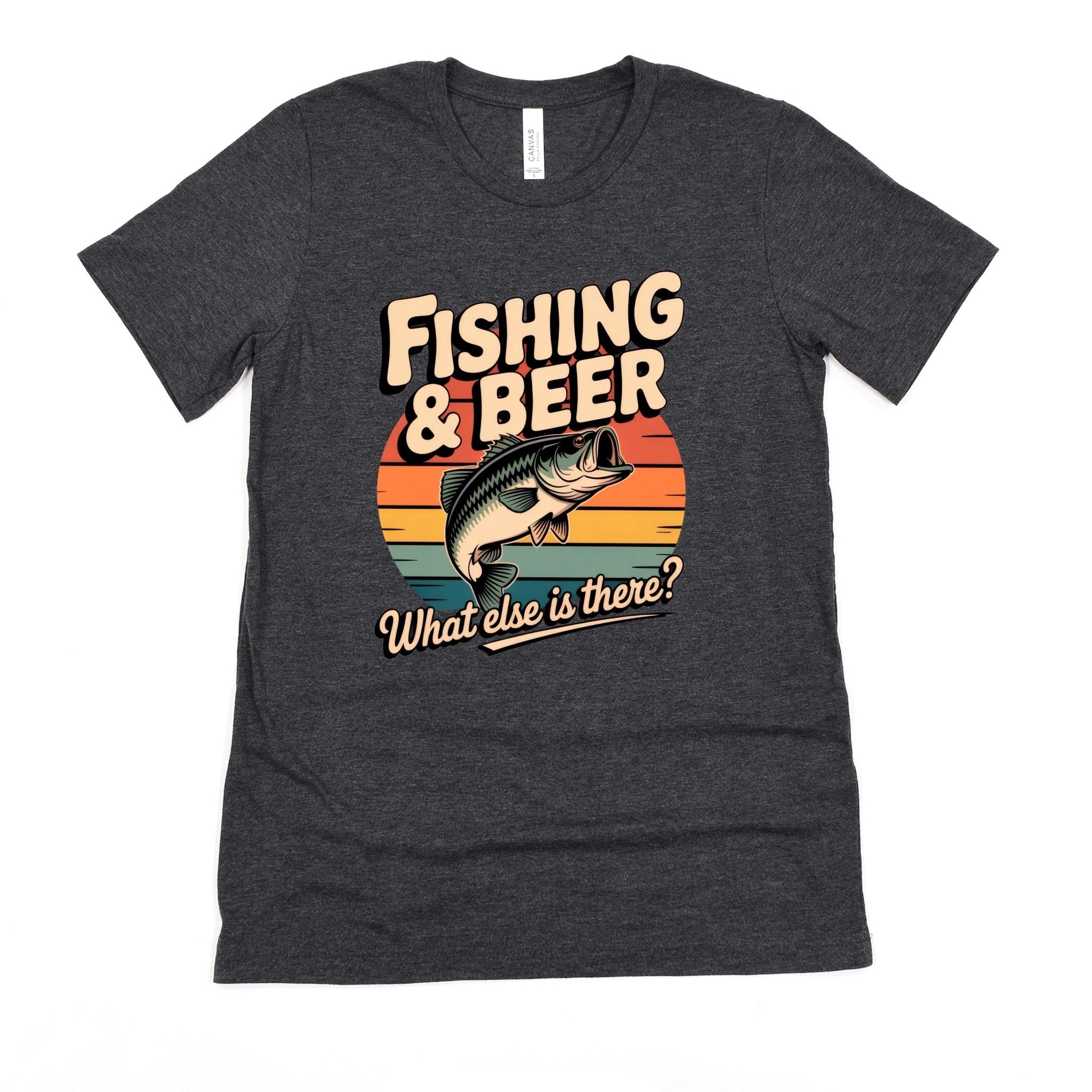 Fishing Beer T-Shirt - Bella Canvas Tee With Graphic Fishing Shirt Design - Rooted & Reckless Co.