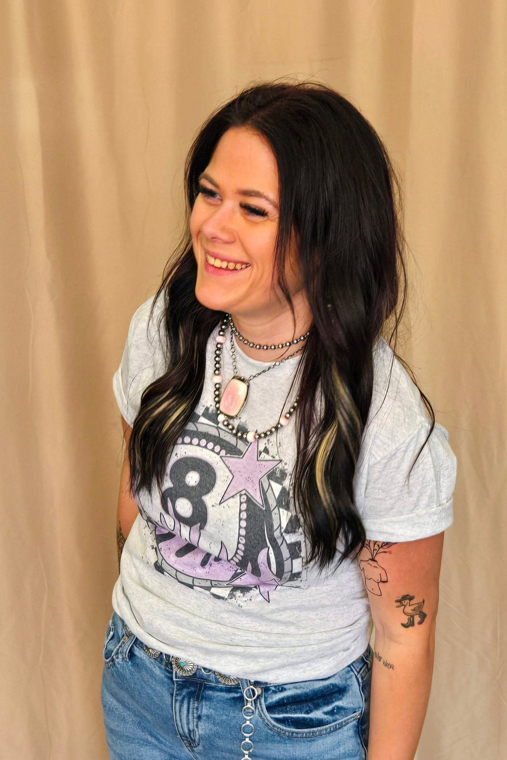 "Flaming 8 Ball" Western Graphic Tee — Jerzees Bold Retro Western Statement - Rooted & Reckless Co.