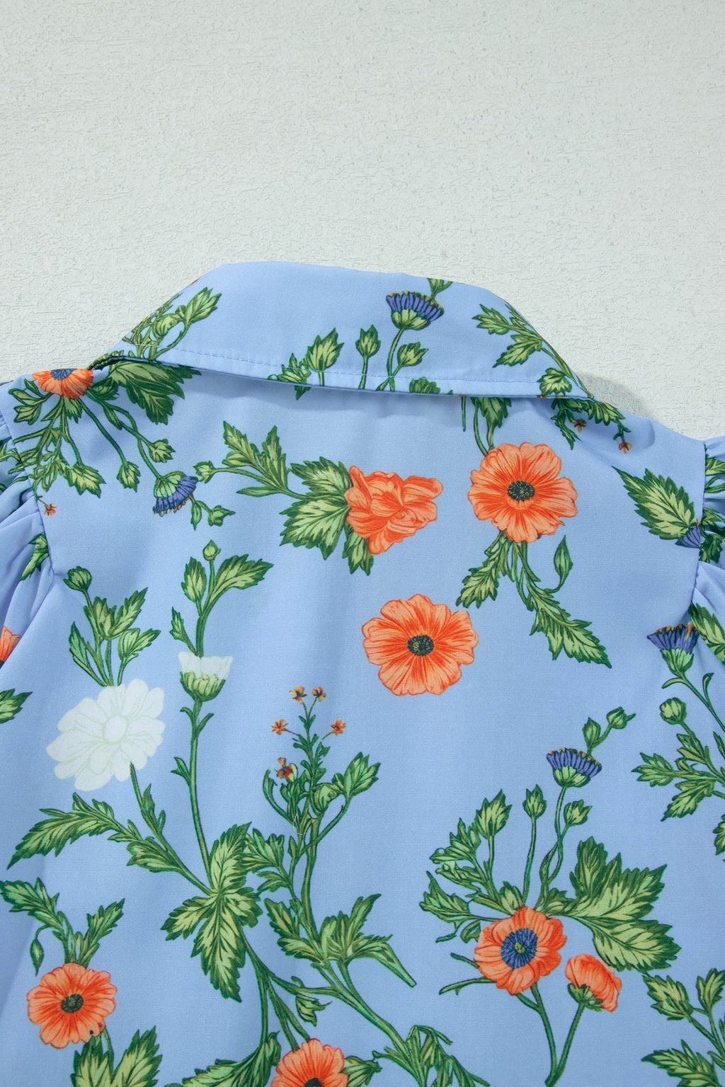 Floral 3/4 Sleeve Button Down Collared Blouse - Rooted & Reckless Co.