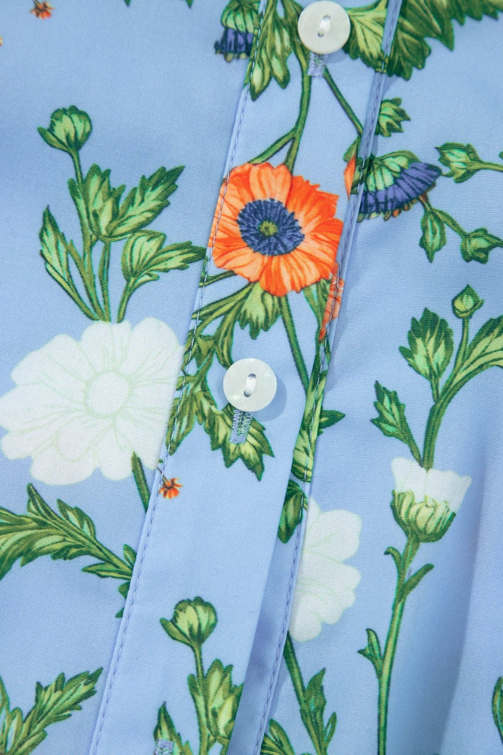 Floral 3/4 Sleeve Button Down Collared Blouse - Rooted & Reckless Co.