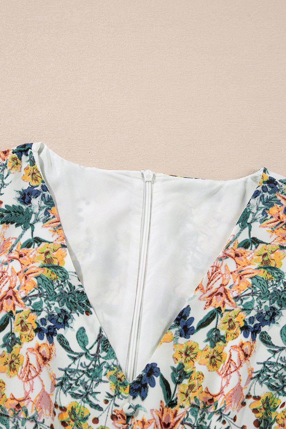 Floral 3/4 Sleeve V-Neck High Waist Ruffle Dress - Rooted & Reckless Co.