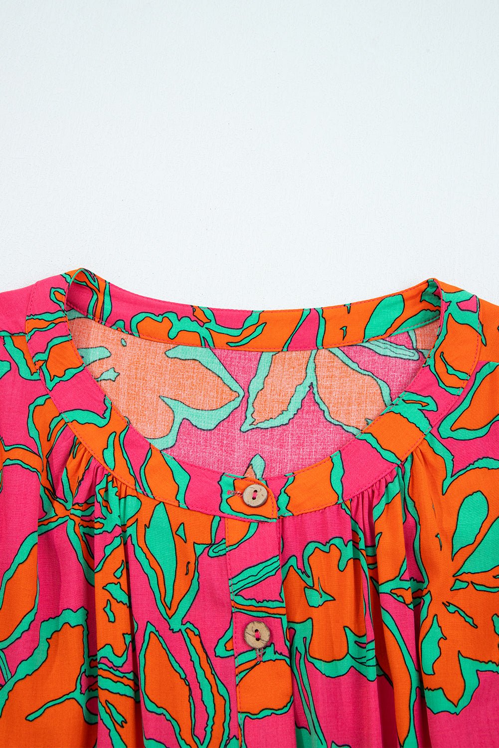 Floral Batwing Sleeve Button-Up Shirt - Rooted & Reckless Co.