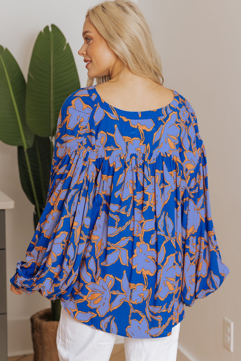 Floral Batwing Sleeve Button-Up Shirt - Rooted & Reckless Co.