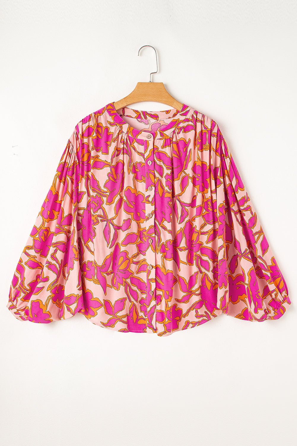 Floral Batwing Sleeve Button-Up Shirt - Rooted & Reckless Co.