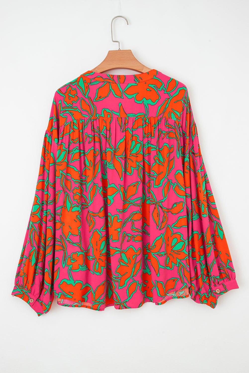 Floral Batwing Sleeve Button-Up Shirt - Rooted & Reckless Co.