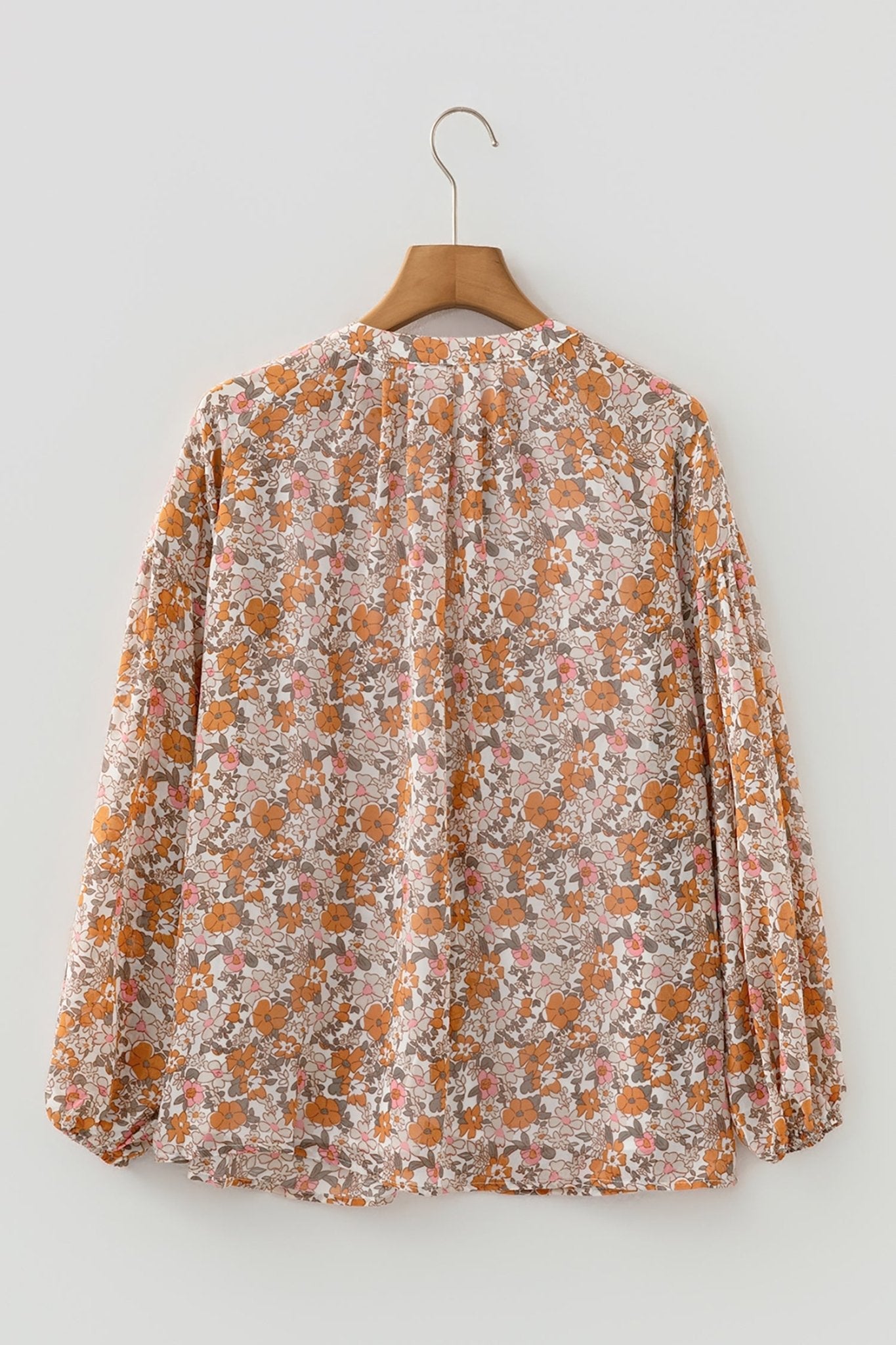 Floral Boho Long Puff Sleeve Buttoned Shirt - Rooted & Reckless Co.