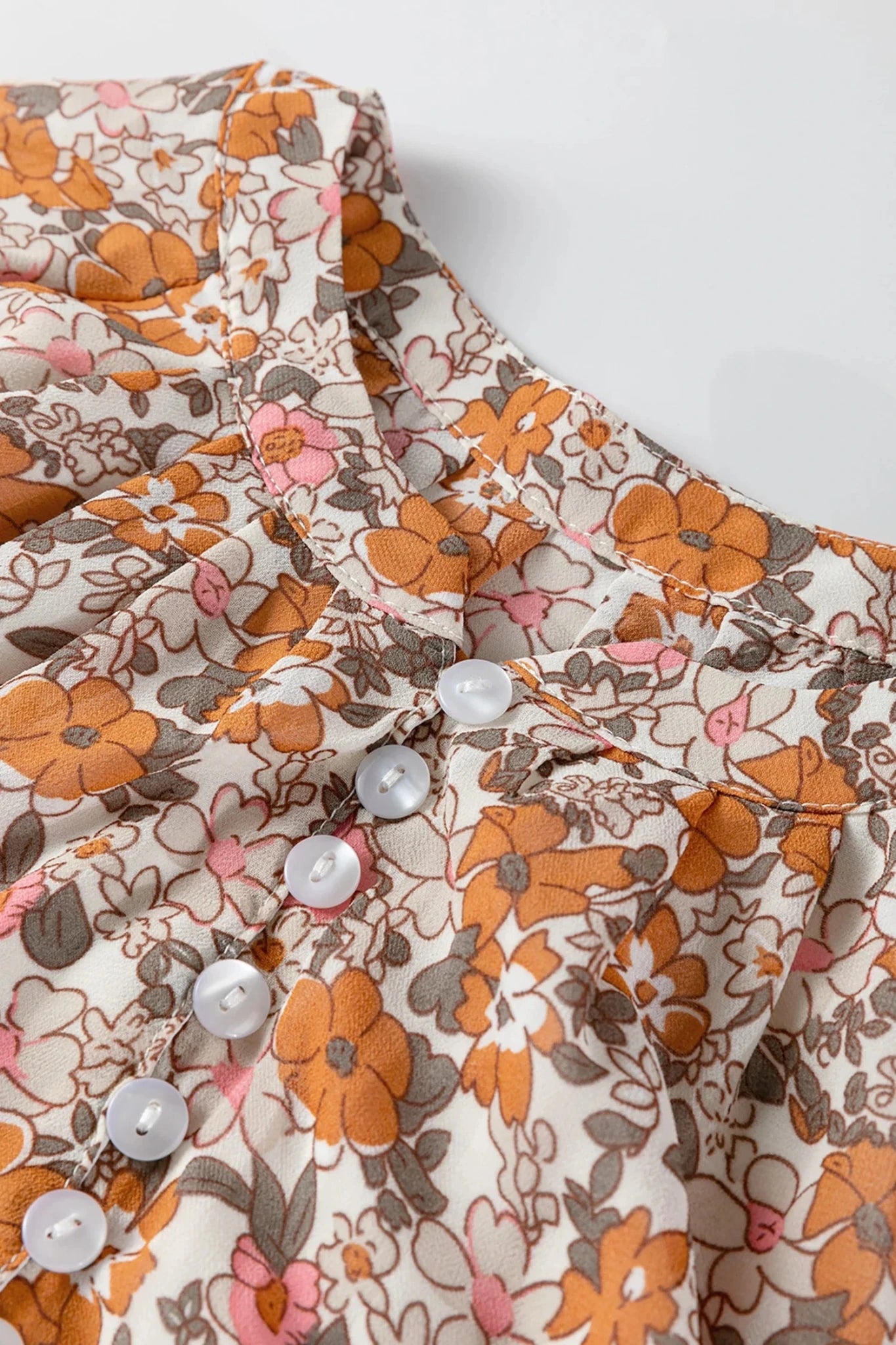 Floral Boho Long Puff Sleeve Buttoned Shirt - Rooted & Reckless Co.