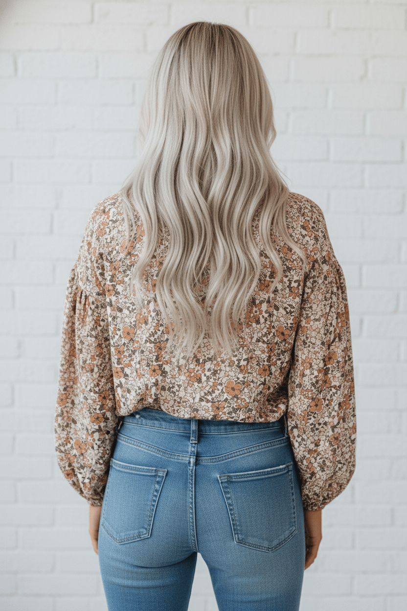 Floral Boho Long Puff Sleeve Buttoned Shirt - Rooted & Reckless Co.