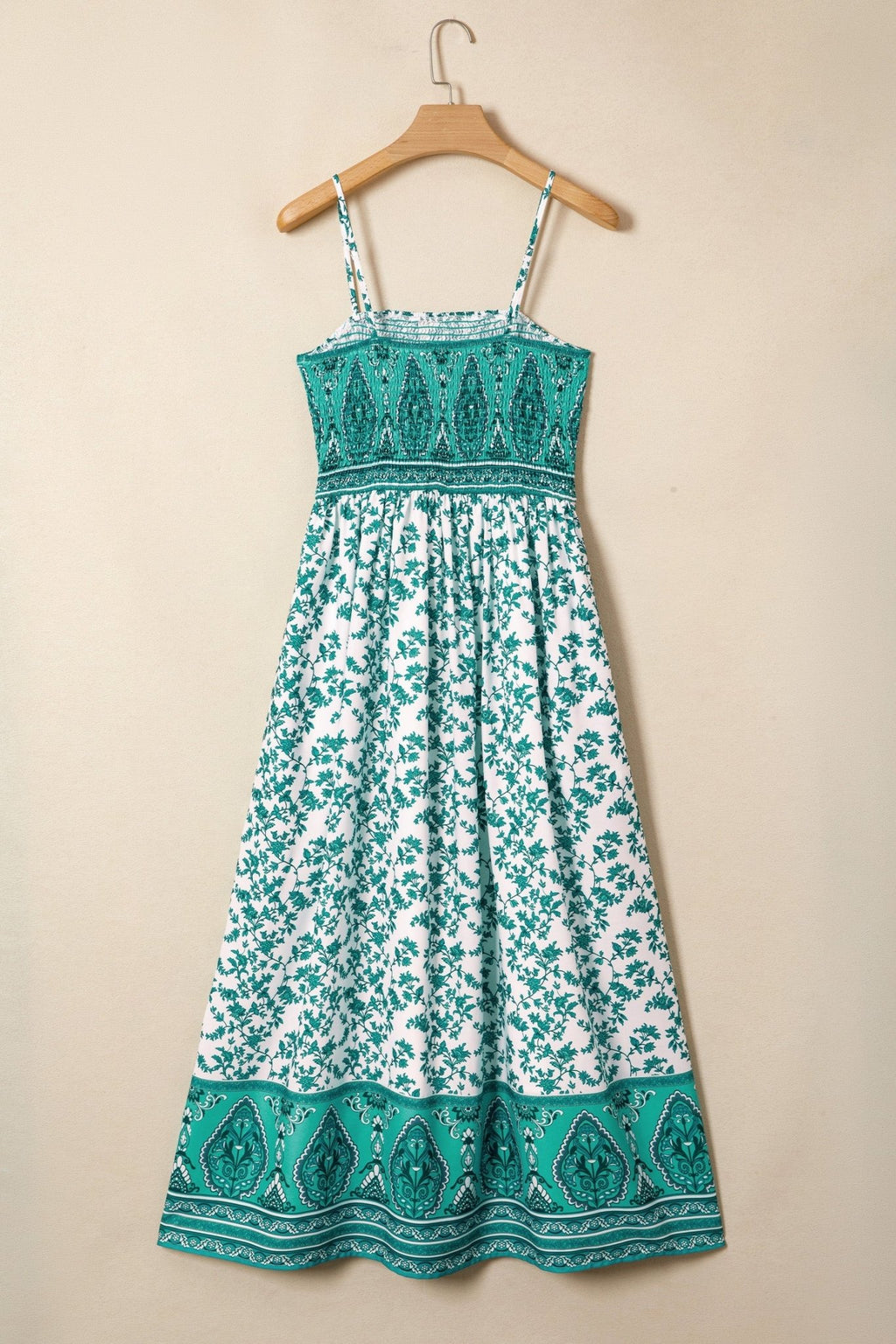 Floral Boho Shirred Cami Maxi Dress - Rooted & Reckless Co.