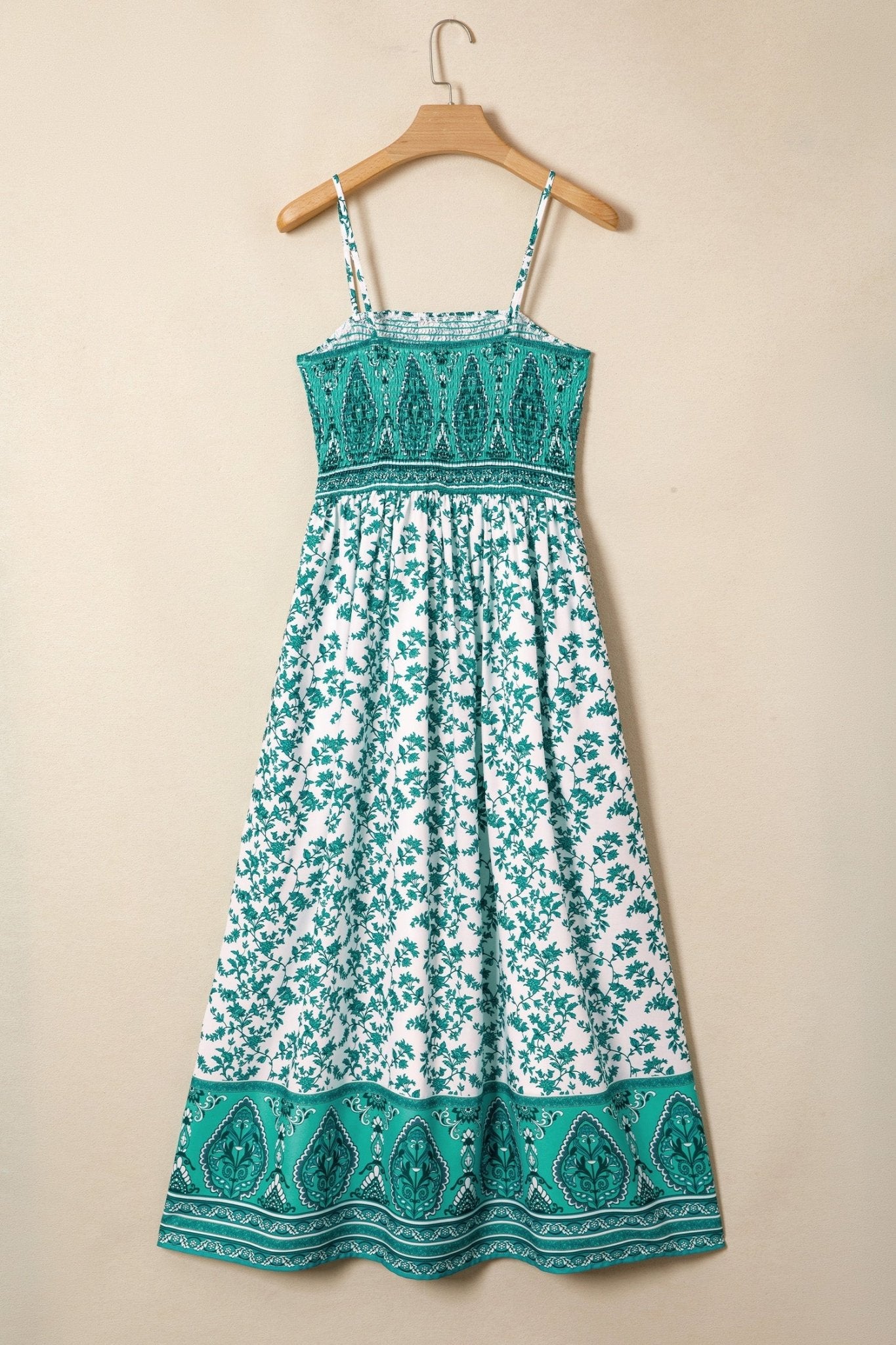 Floral Boho Shirred Cami Maxi Dress - Rooted & Reckless Co.