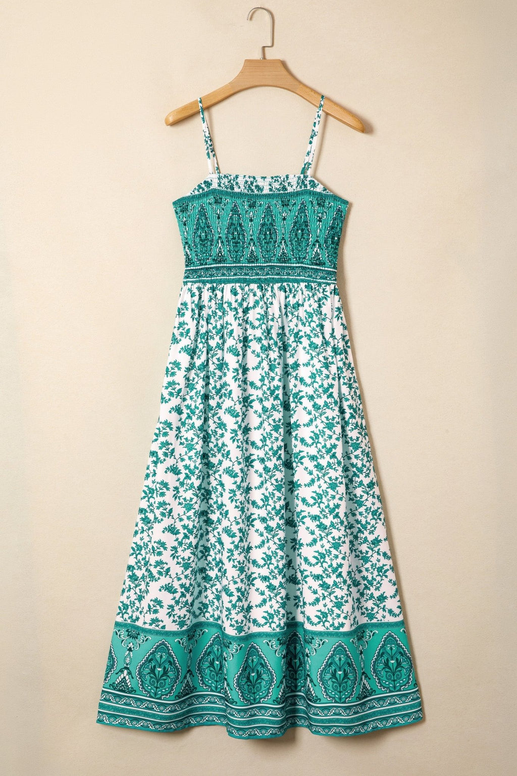 Floral Boho Shirred Cami Maxi Dress - Rooted & Reckless Co.