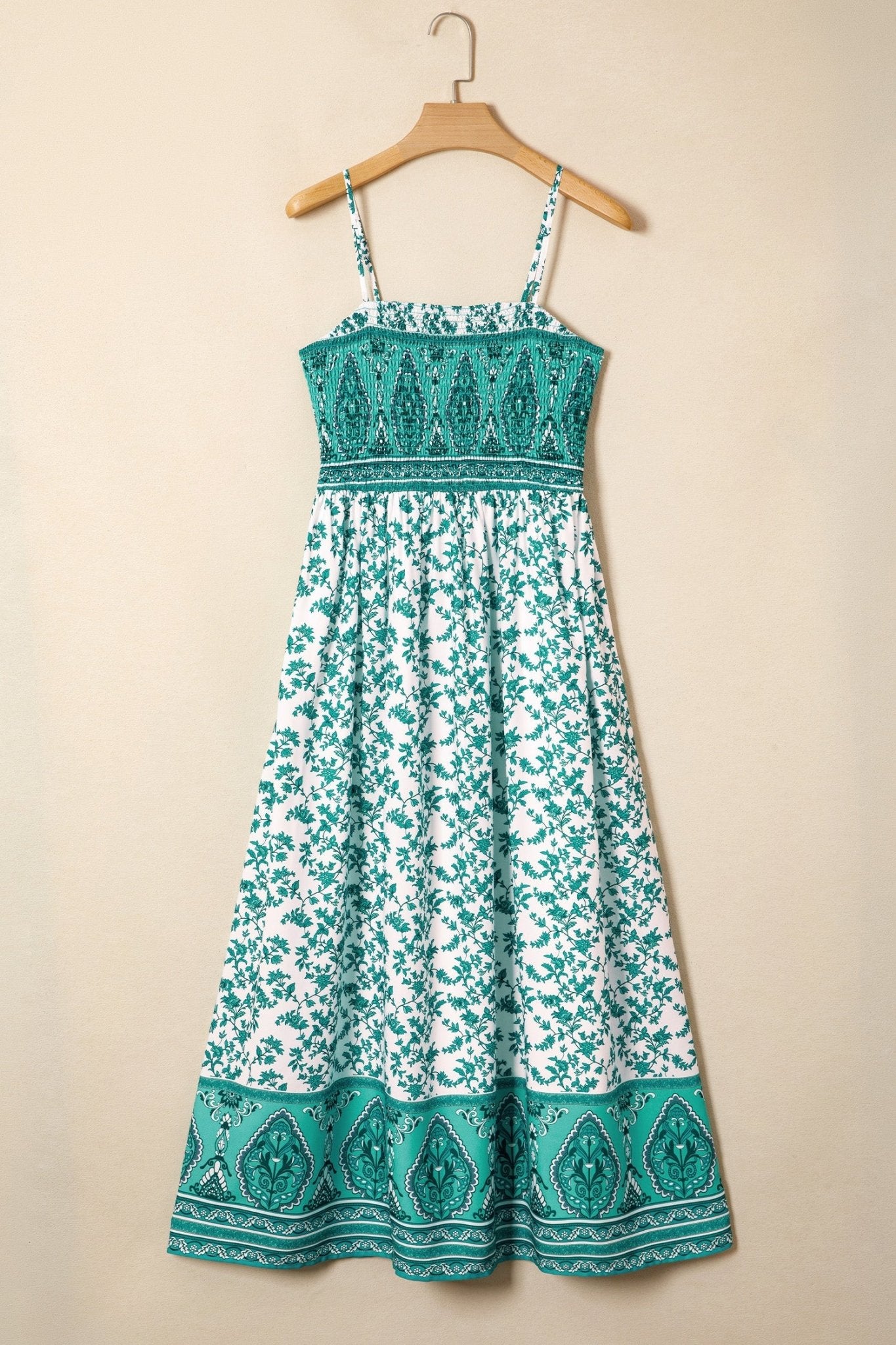 Floral Boho Shirred Cami Maxi Dress - Rooted & Reckless Co.