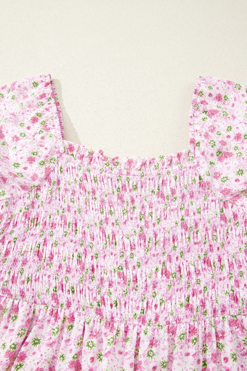 Floral Bubble Sleeve Shirred Waist Maxi Dress - Rooted & Reckless Co.