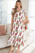 Floral Bubble Sleeve Tiered Maxi Dress - Rooted & Reckless Co.