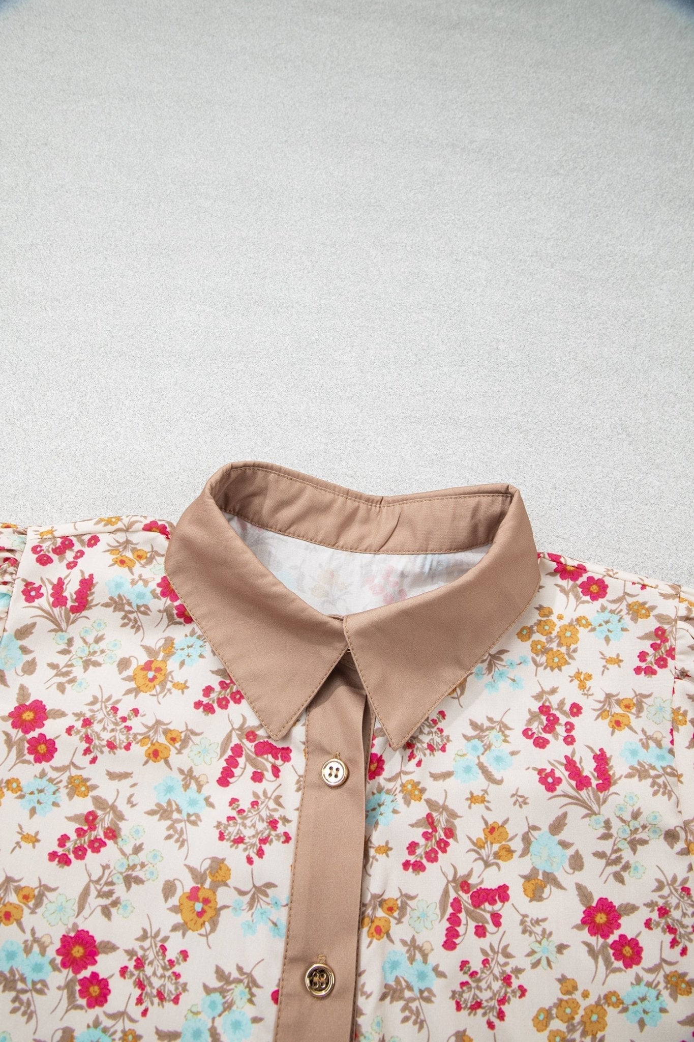 Floral Button Down Belted 3/4 Sleeve Mini Dress - Rooted & Reckless Co.