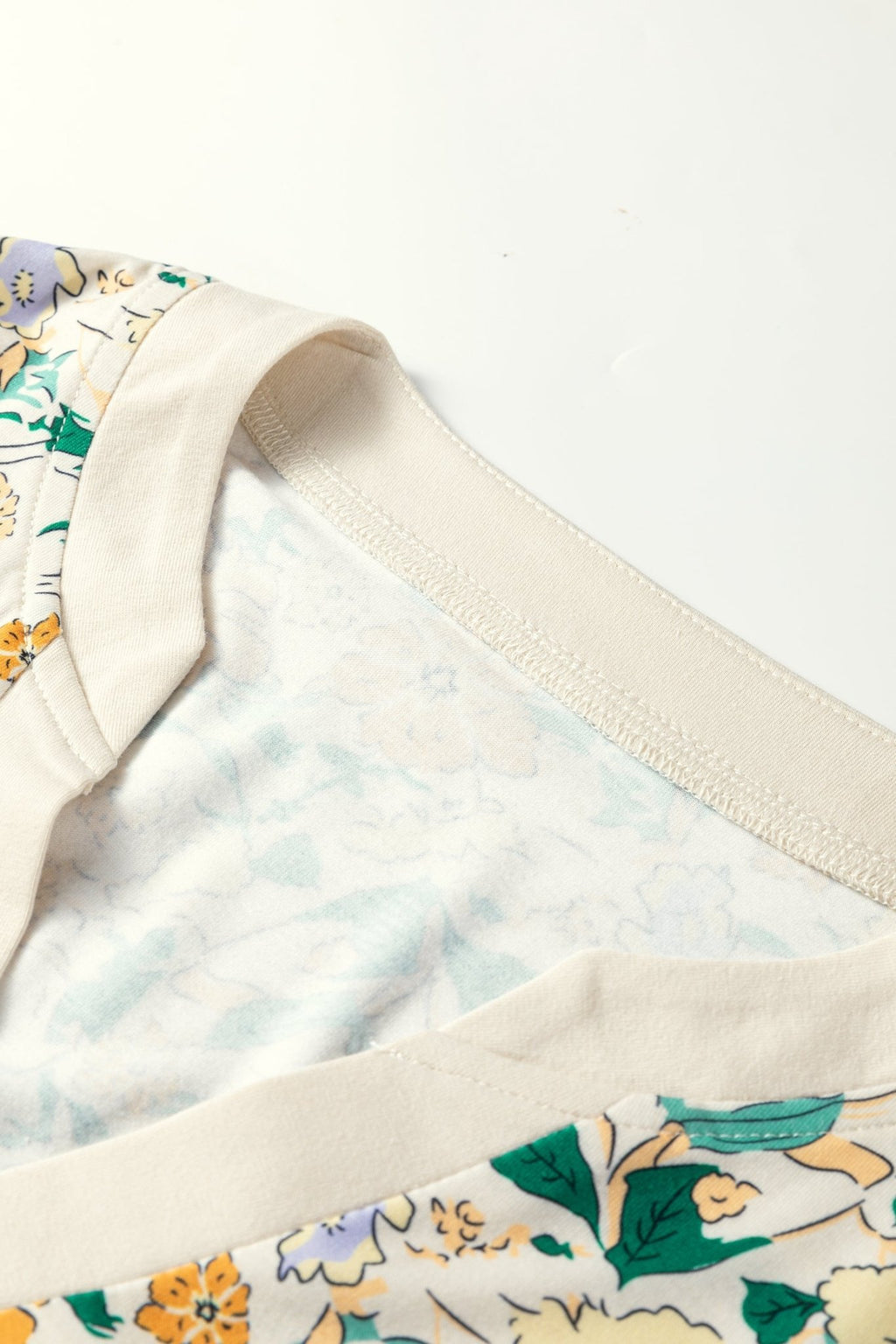 Floral Button Notch V-Neck Long Sleeve Top - Rooted & Reckless Co.