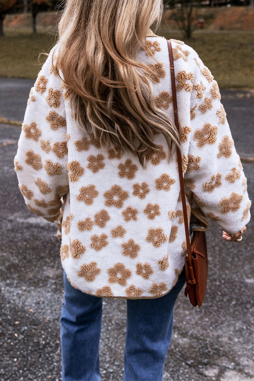 Floral Button-Up Fleece Pocketed Jacket - Rooted & Reckless Co.
