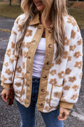 Floral Button-Up Fleece Pocketed Jacket - Rooted & Reckless Co.