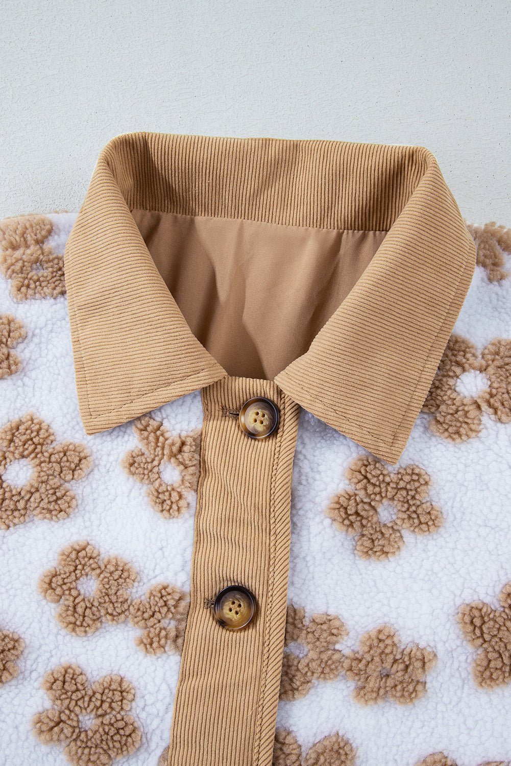 Floral Button-Up Fleece Pocketed Jacket - Rooted & Reckless Co.