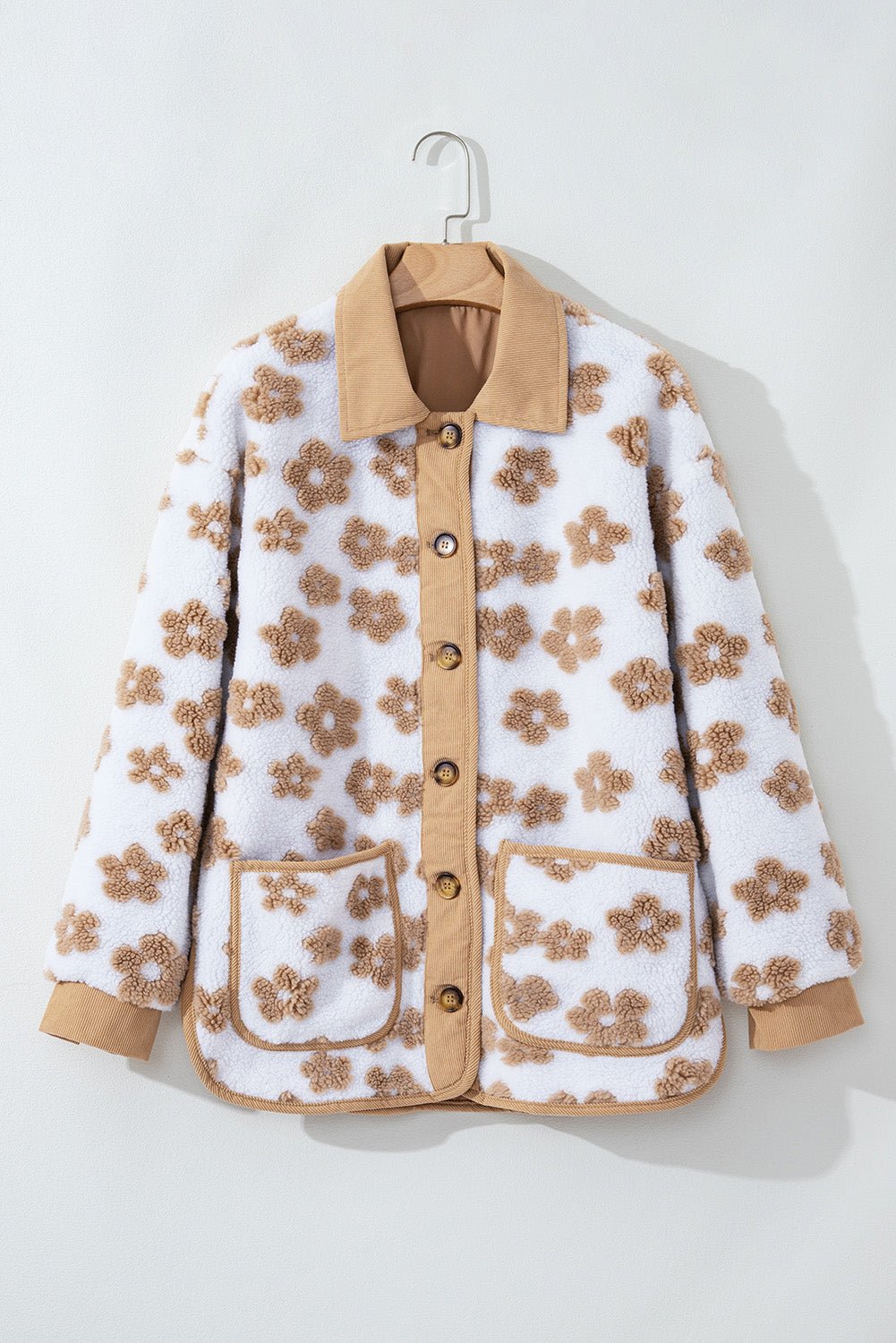 Floral Button-Up Fleece Pocketed Jacket - Rooted & Reckless Co.
