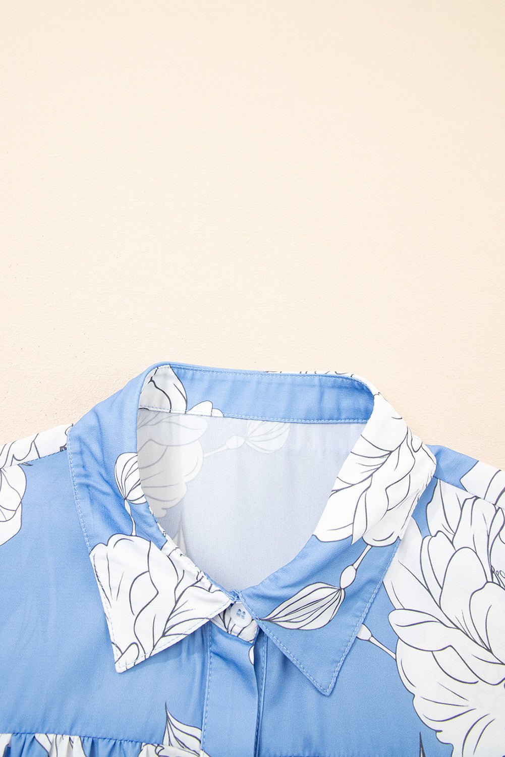 Floral Button-Up Pleated Puff Sleeve Shirt - Rooted & Reckless Co.