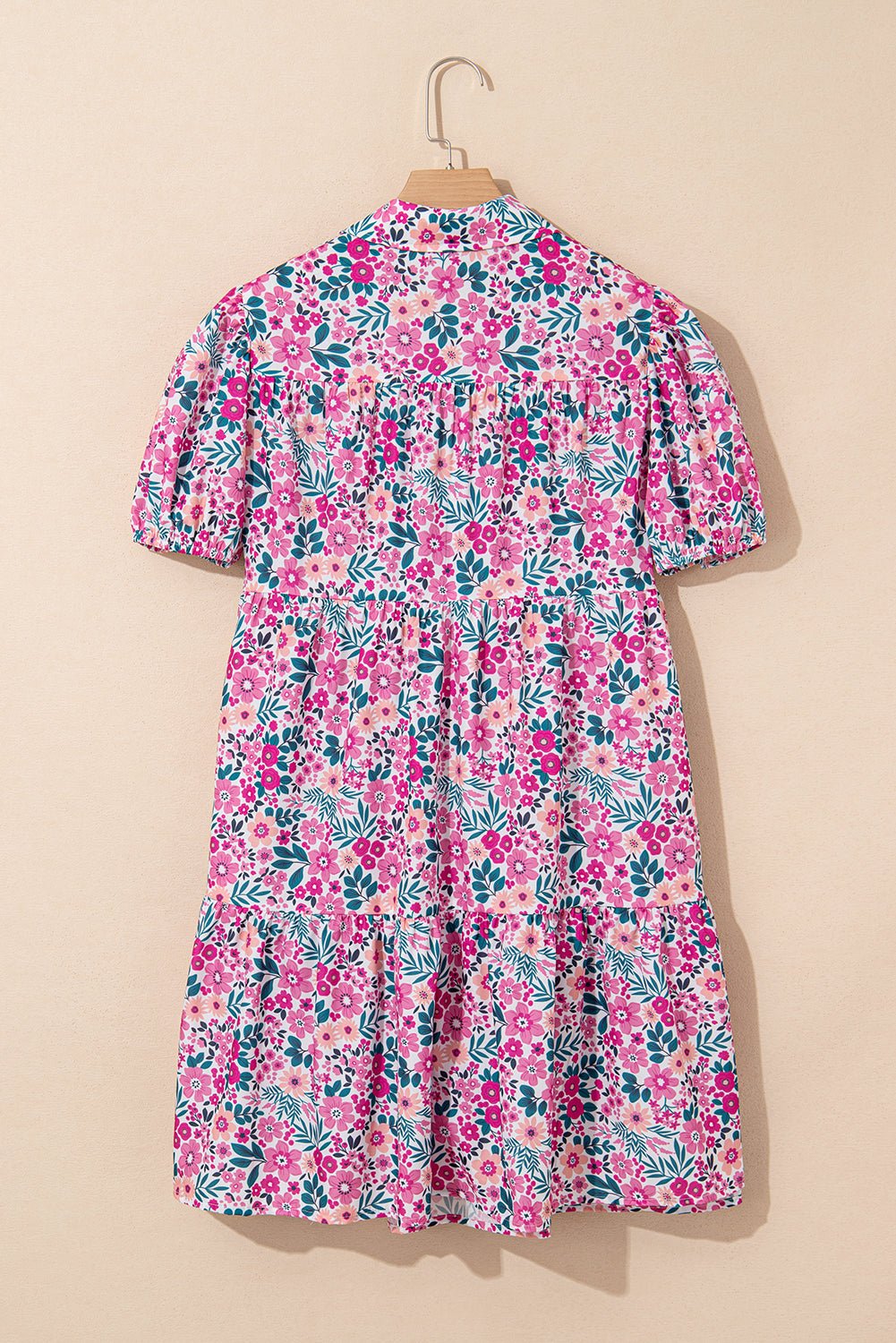 Floral Buttoned Collar Short Sleeve Mini Dress - Rooted & Reckless Co.