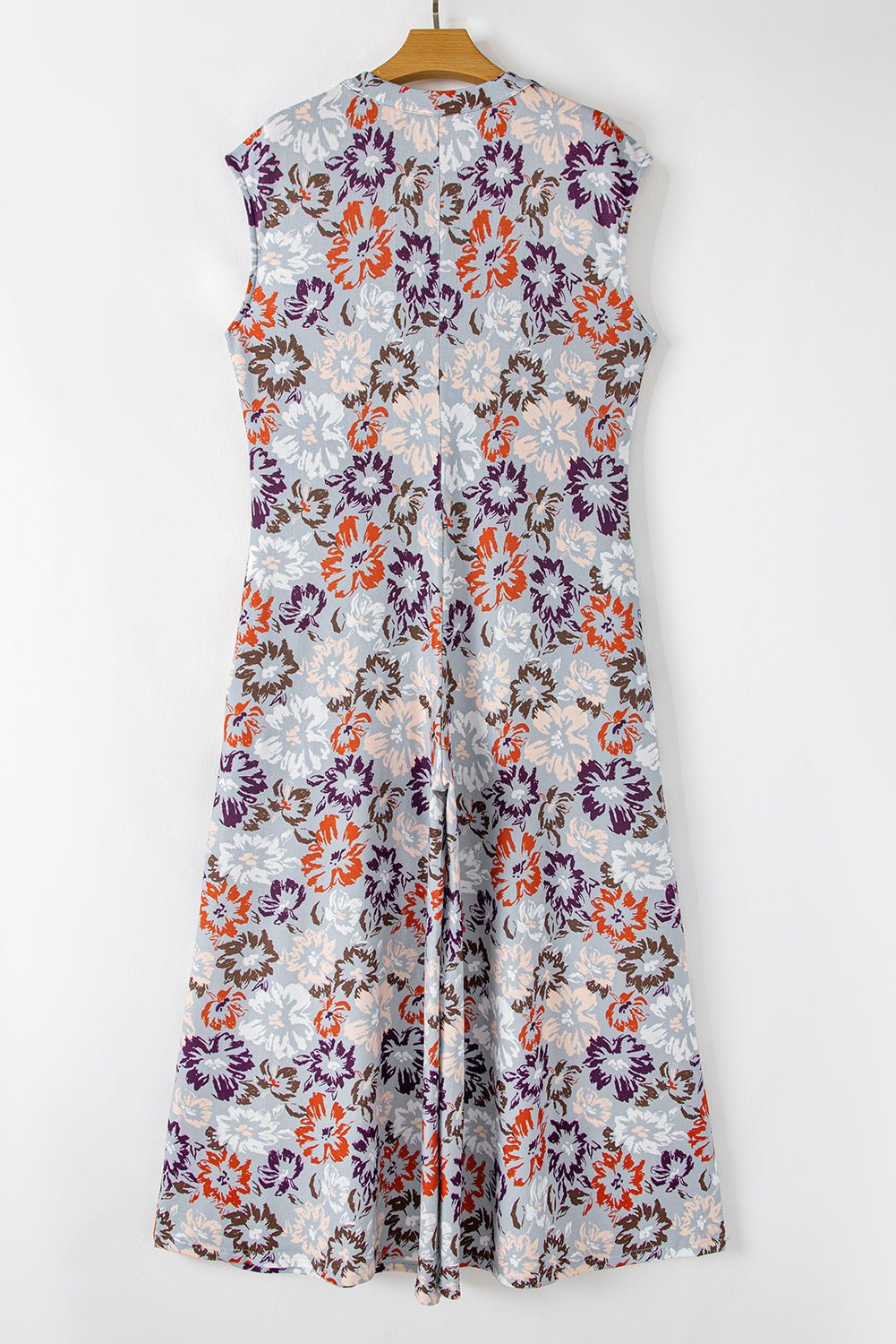 Floral Buttoned Sleeveless Wide Leg Jumpsuit - Rooted & Reckless Co.