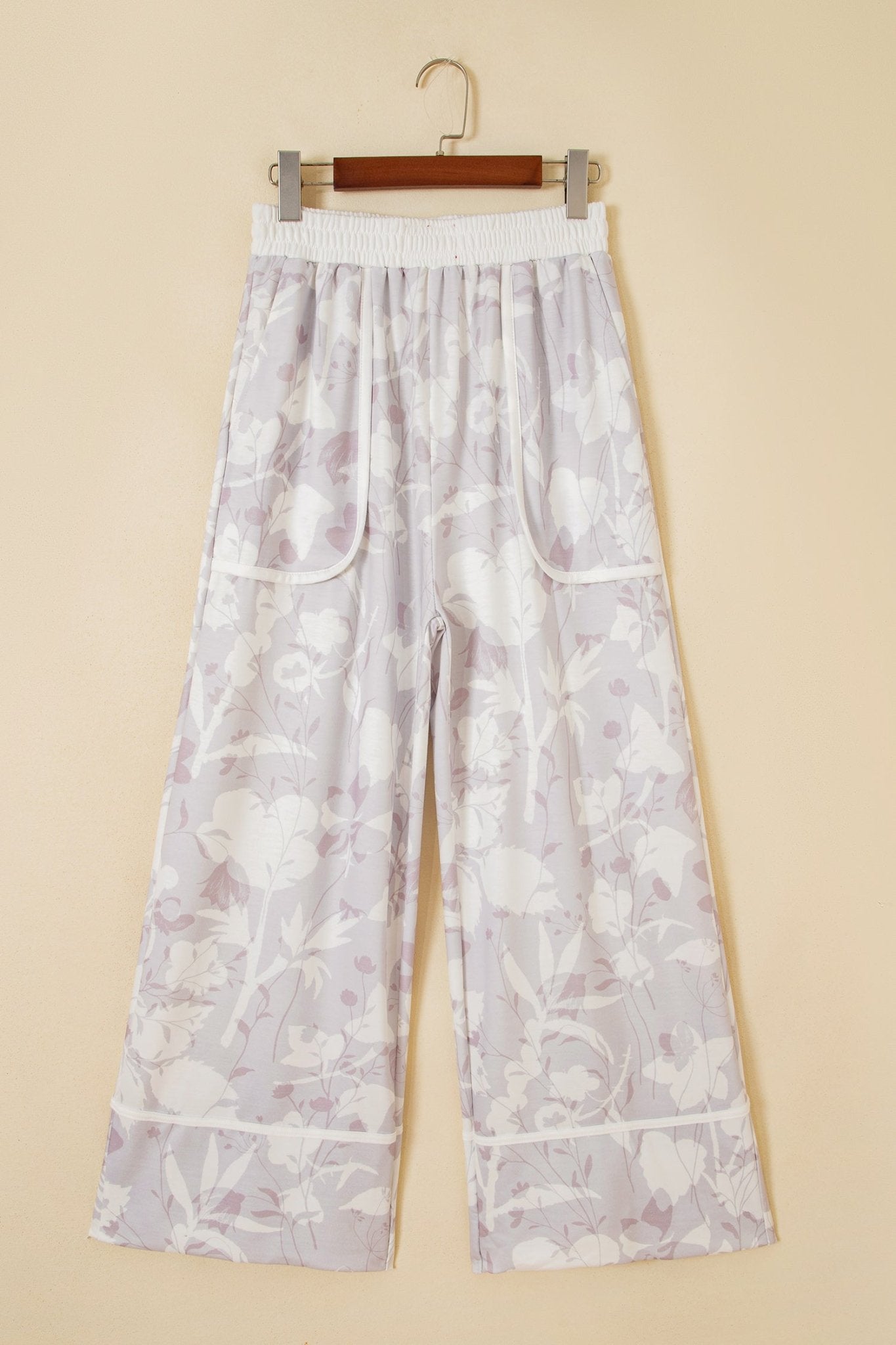 Floral Camo Elastic Waist Wide Leg Pants - Rooted & Reckless Co.