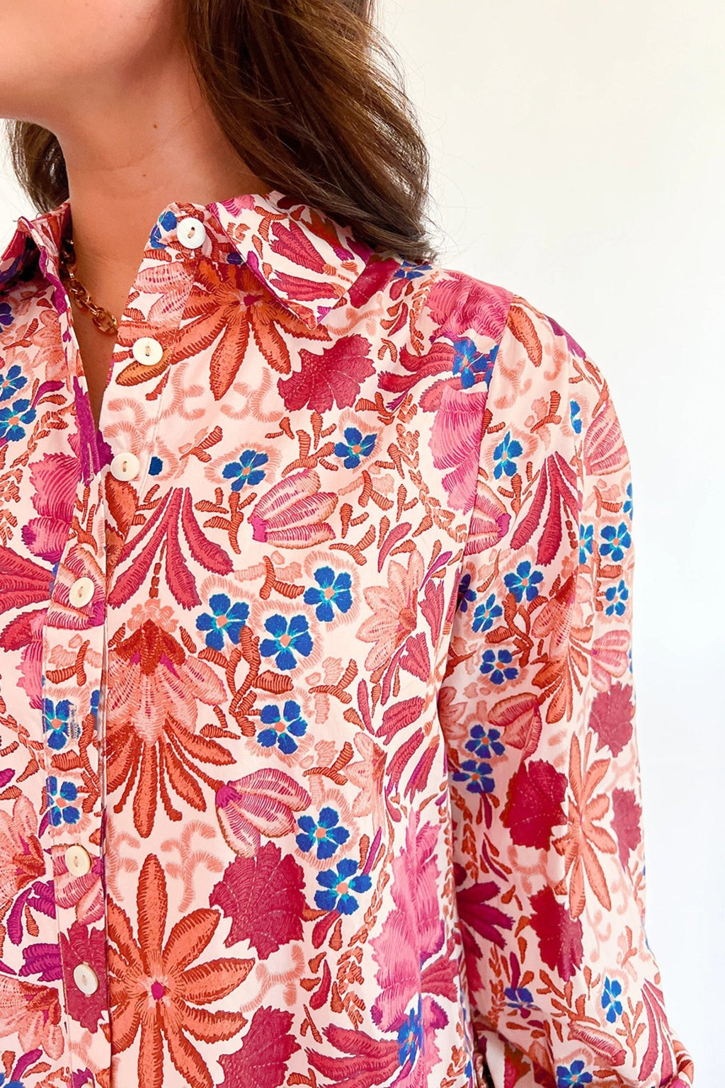 Floral Collared Long Sleeve Mini Dress - Rooted & Reckless Co.