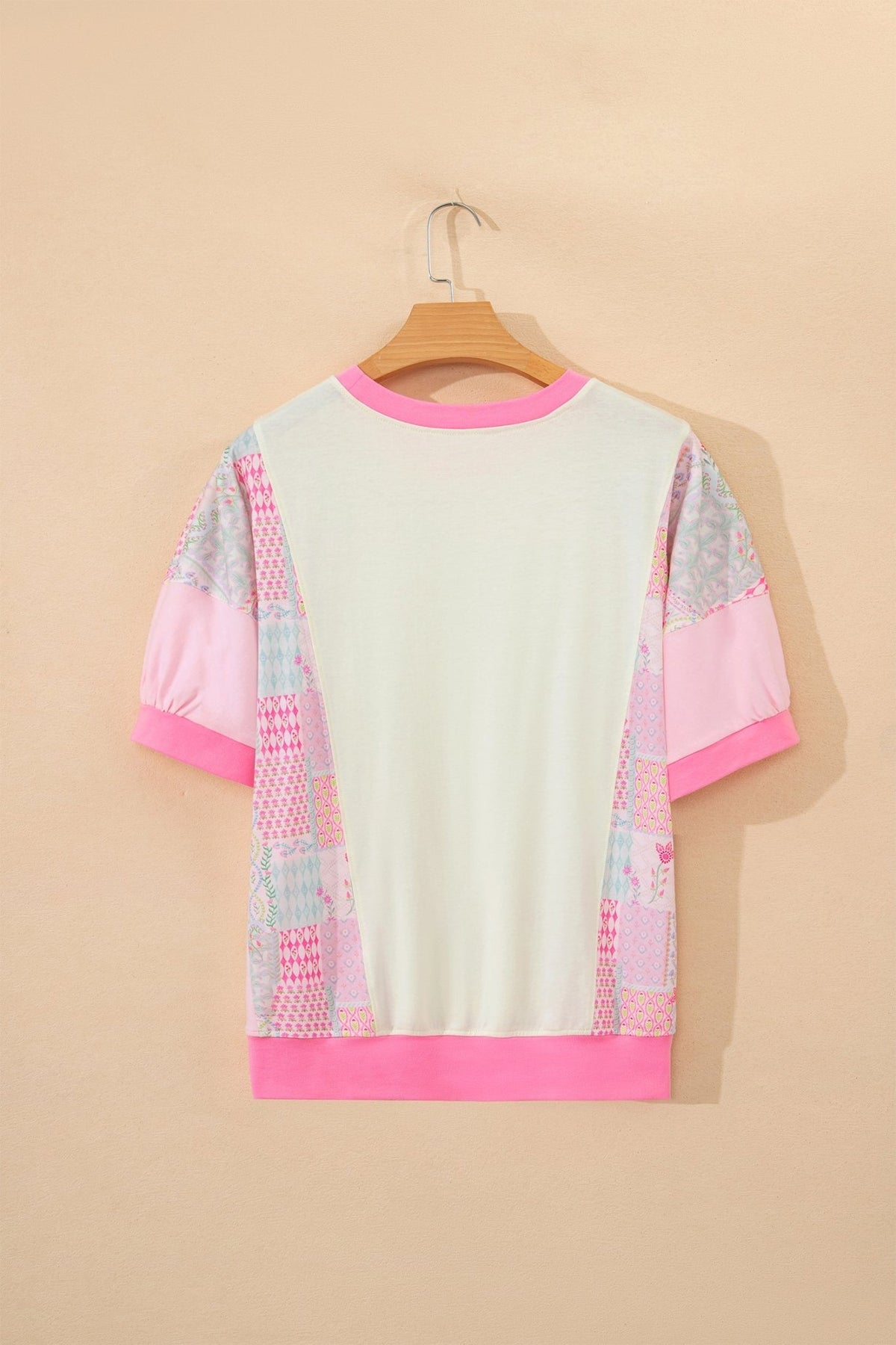 Floral Colorblock Patchwork Short Sleeve Top - Rooted & Reckless Co.