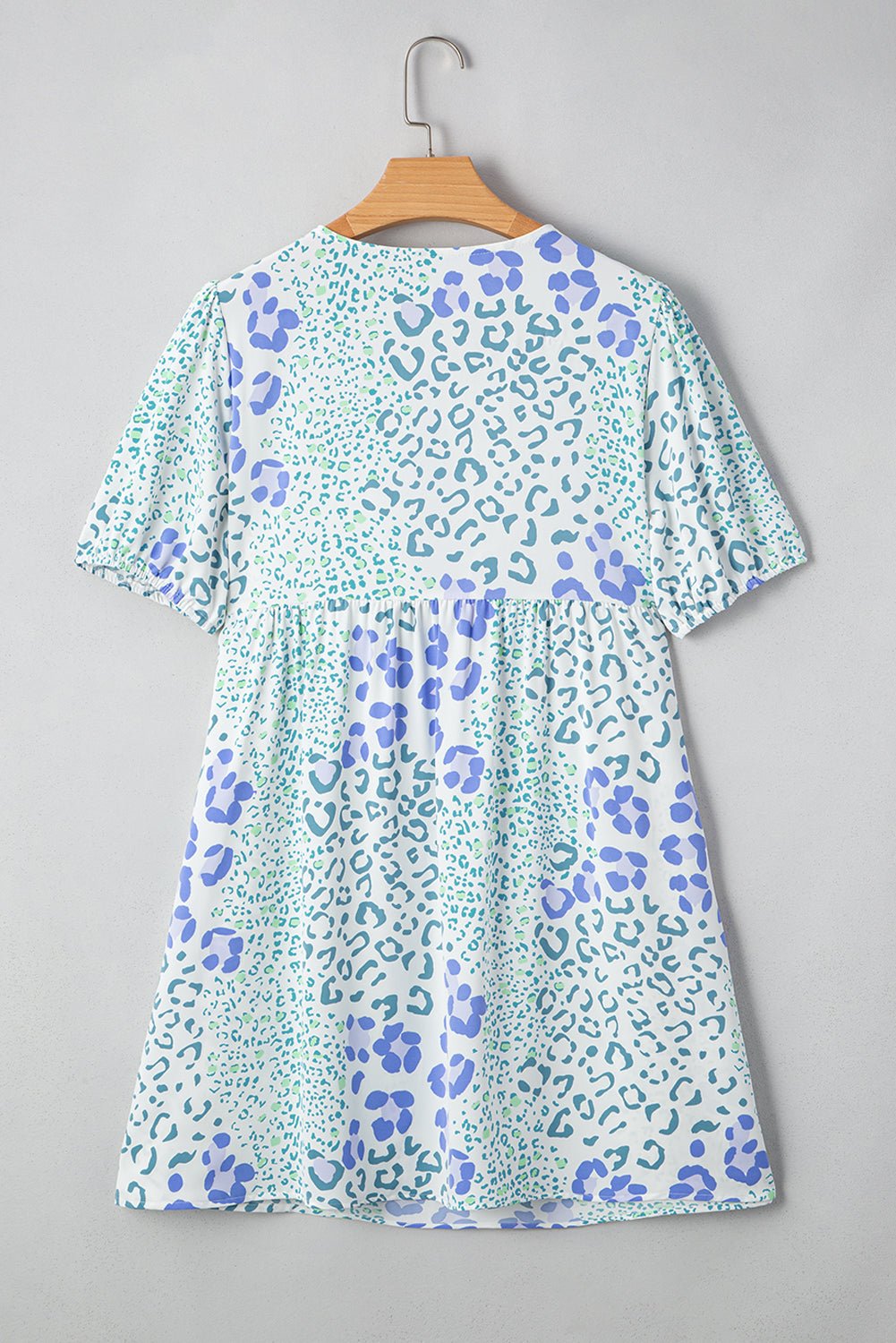 Floral Contrast Bow Puff Sleeve Mini Dress - Rooted & Reckless Co.