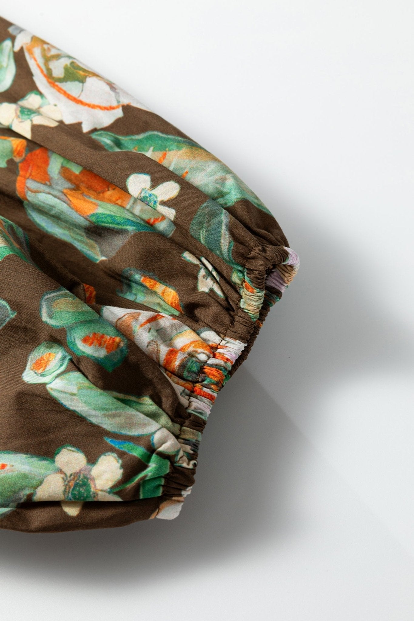 Floral Contrast Trim V-Neck Long Sleeve Pocketed Dress - Rooted & Reckless Co.