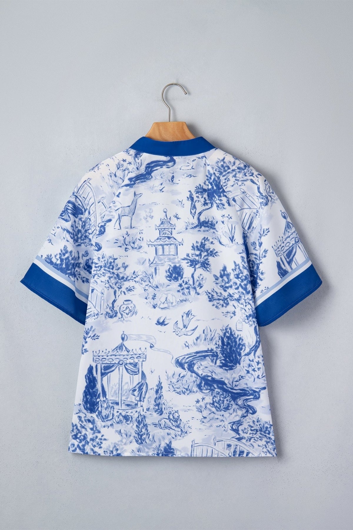 Floral Contrast V-Neck Raglan Sleeve Blouse - Rooted & Reckless Co.