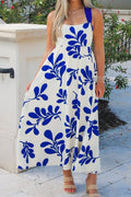Floral Crisscross Tie-Back Sleeveless Maxi Dress - Rooted & Reckless Co.