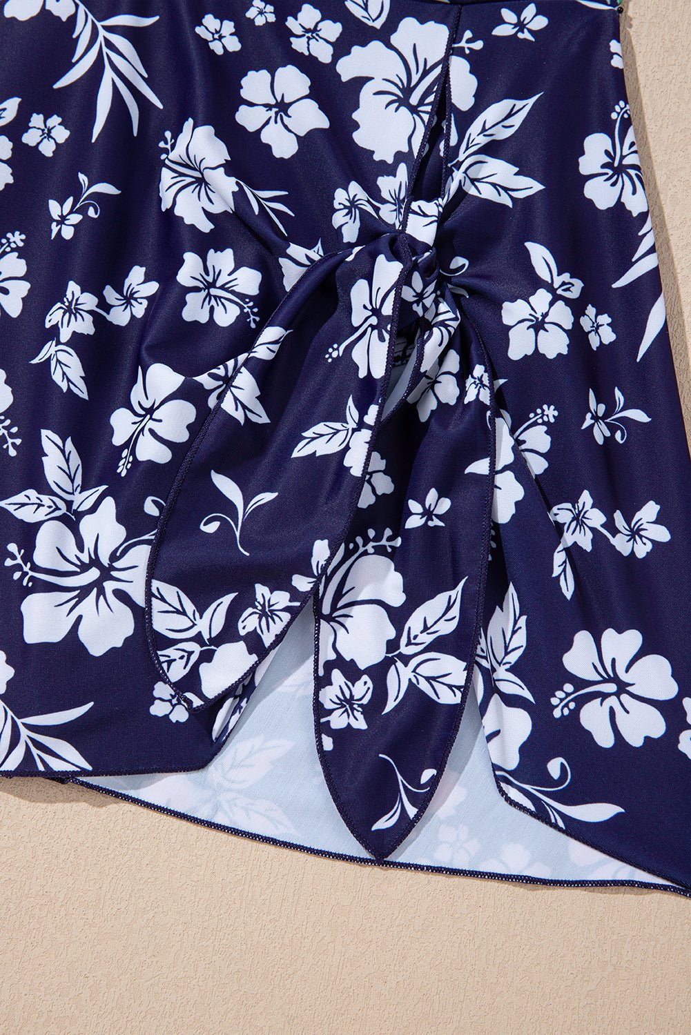 Floral Crossed Back Asymmetric Wrap Side Swimsuit - Rooted & Reckless Co.
