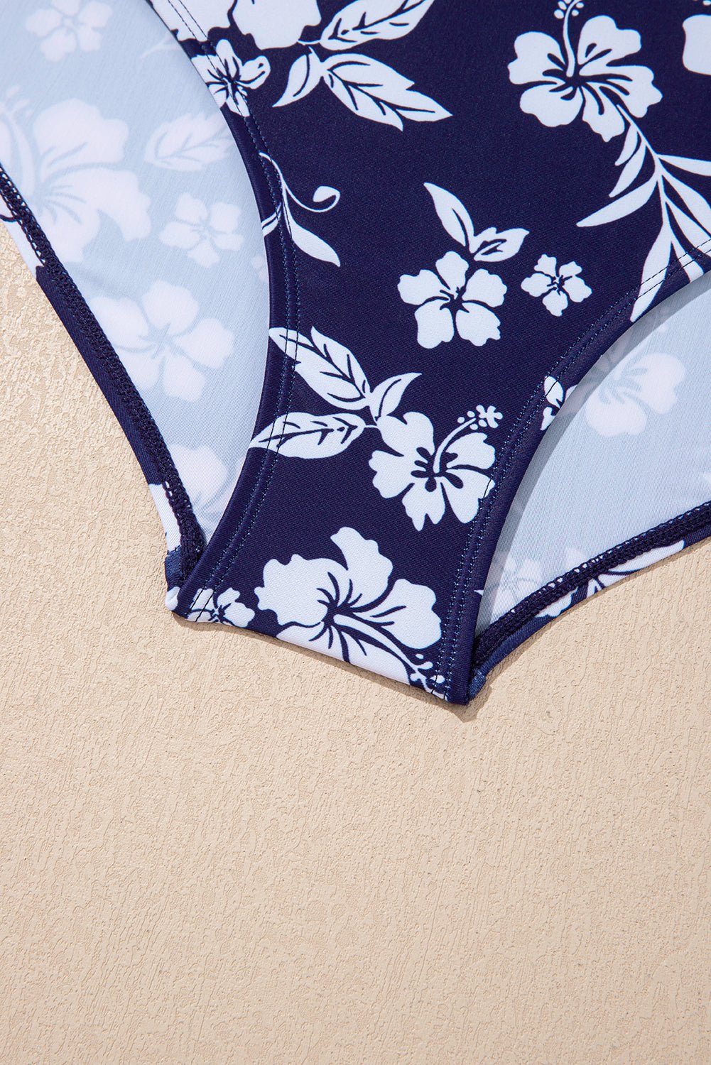 Floral Crossed Back Asymmetric Wrap Side Swimsuit - Rooted & Reckless Co.