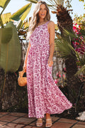 Floral Cutout Back Empire Waist Maxi Dress - Rooted & Reckless Co.