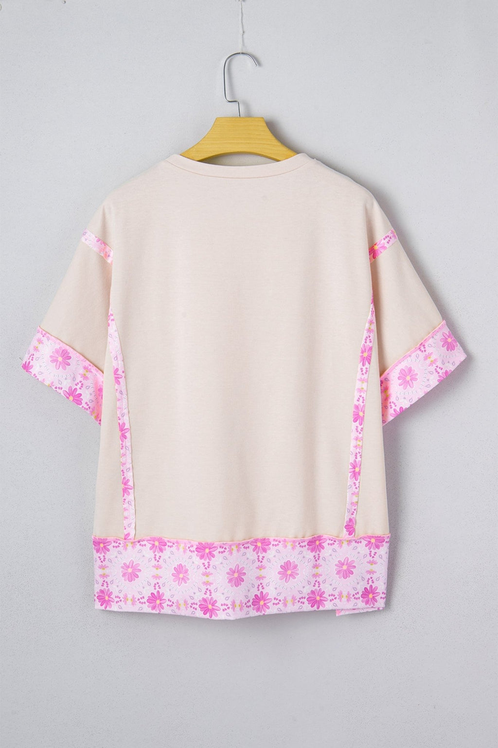 Floral Daisy Bow Patchwork Short Sleeve T-Shirt - Rooted & Reckless Co.