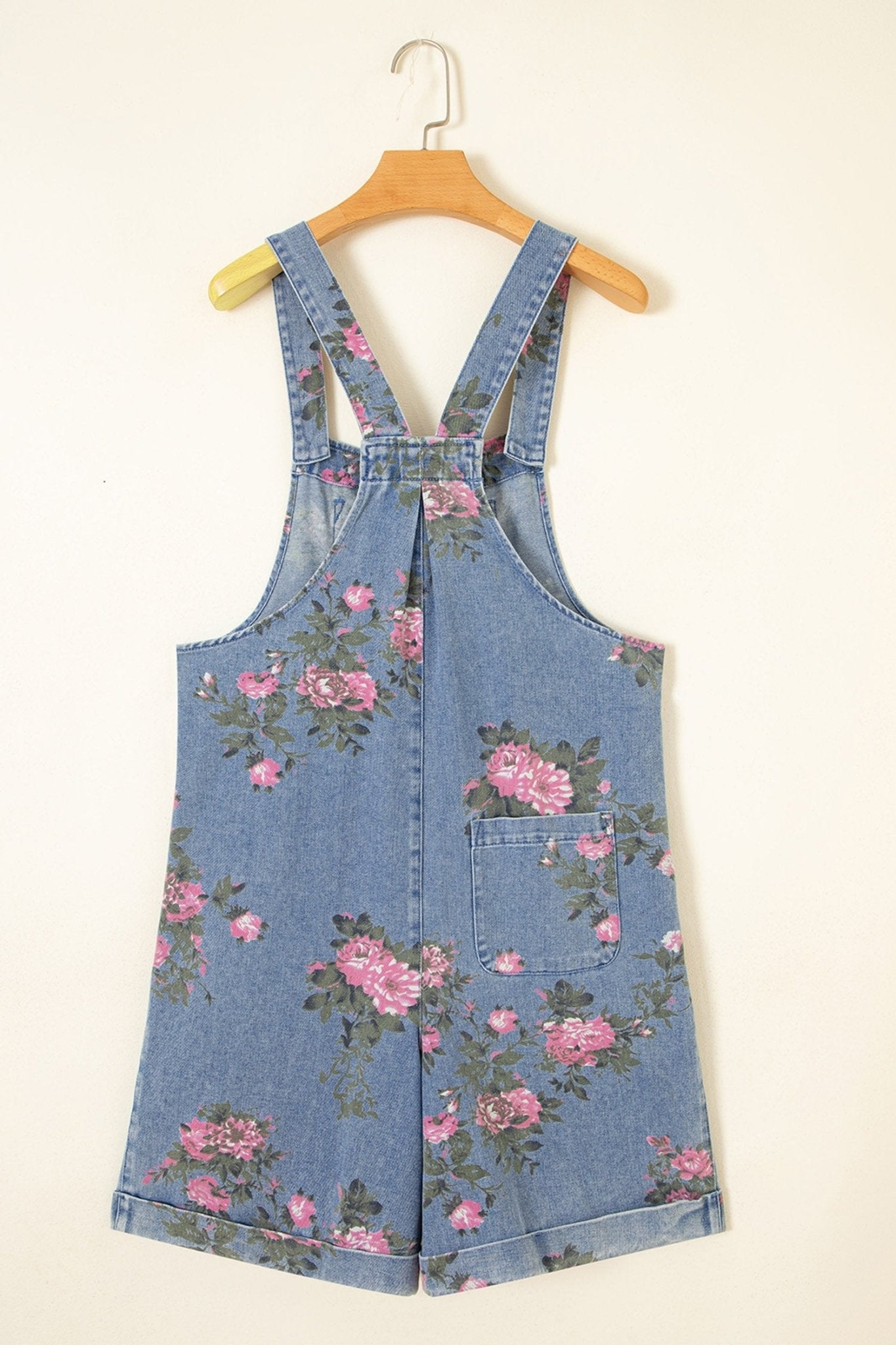 Floral Denim Adjustable Strap Romper - Rooted & Reckless Co.
