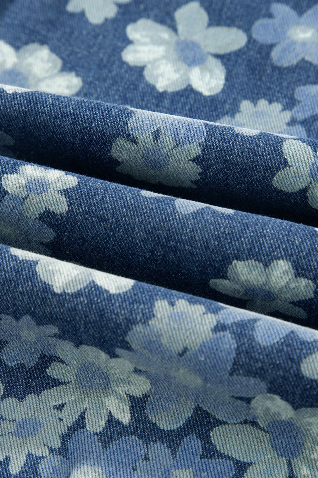 Floral Denim Drawstring Barrel Leg Jeans - Rooted & Reckless Co.
