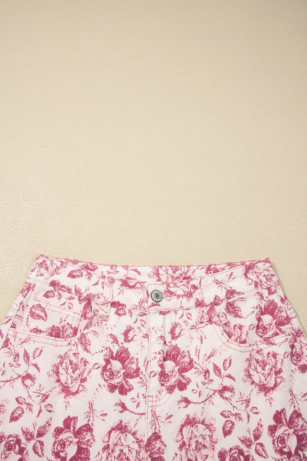 Floral Denim High Waist Pants - Rooted & Reckless Co.