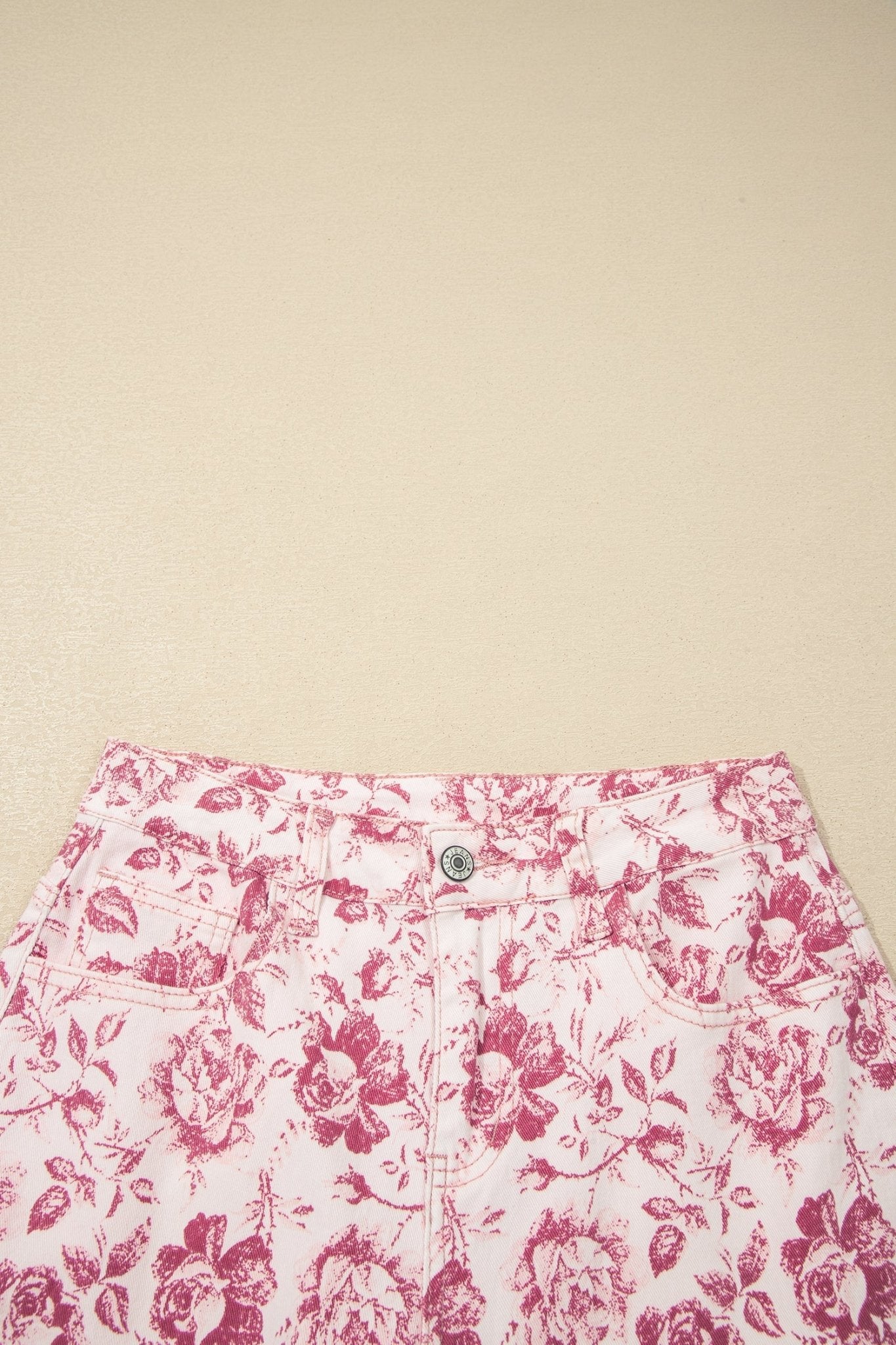 Floral Denim High Waist Pants - Rooted & Reckless Co.