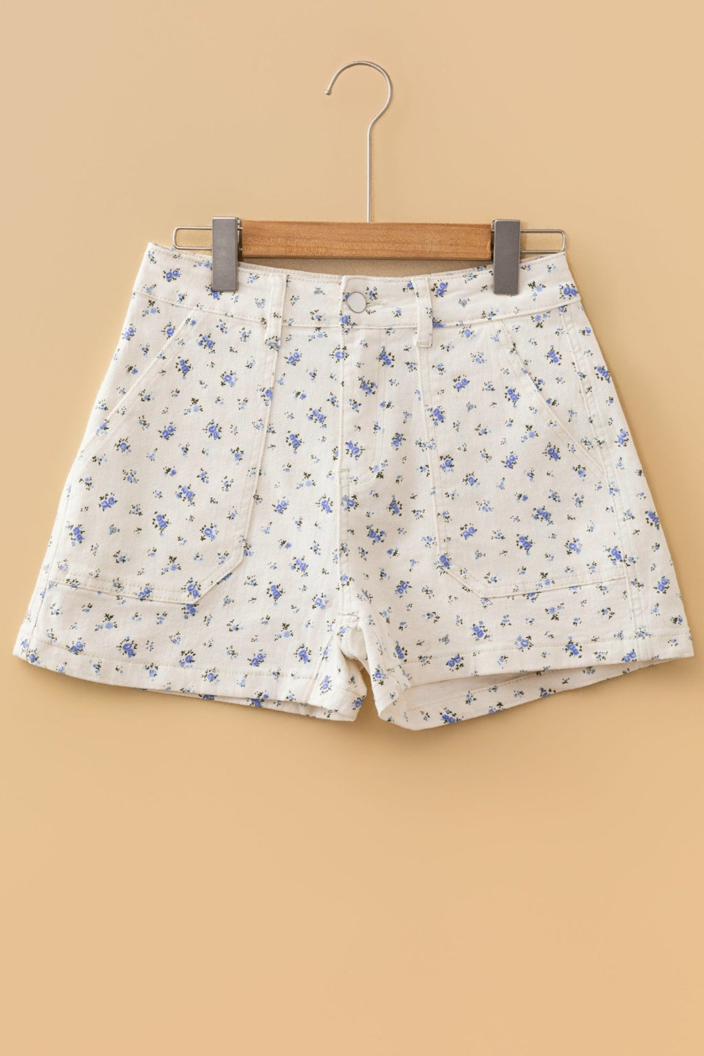 Floral Denim High Waist Shorts - Rooted & Reckless Co.