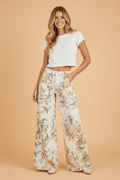 Floral Denim High Waist Wide Leg Jeans - Rooted & Reckless Co.