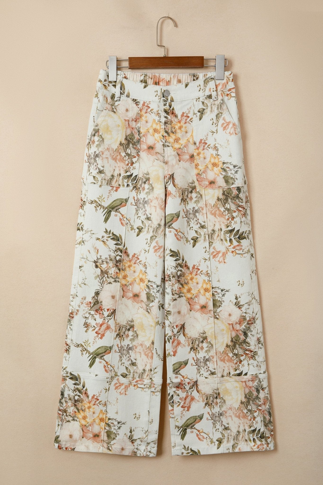Floral Denim High Waist Wide Leg Jeans - Rooted & Reckless Co.