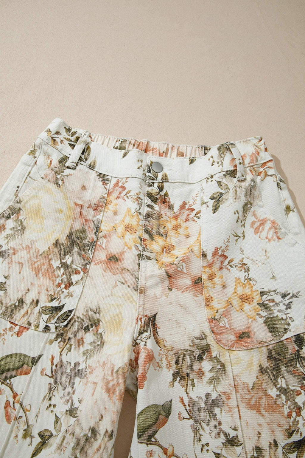 Floral Denim High Waist Wide Leg Jeans - Rooted & Reckless Co.